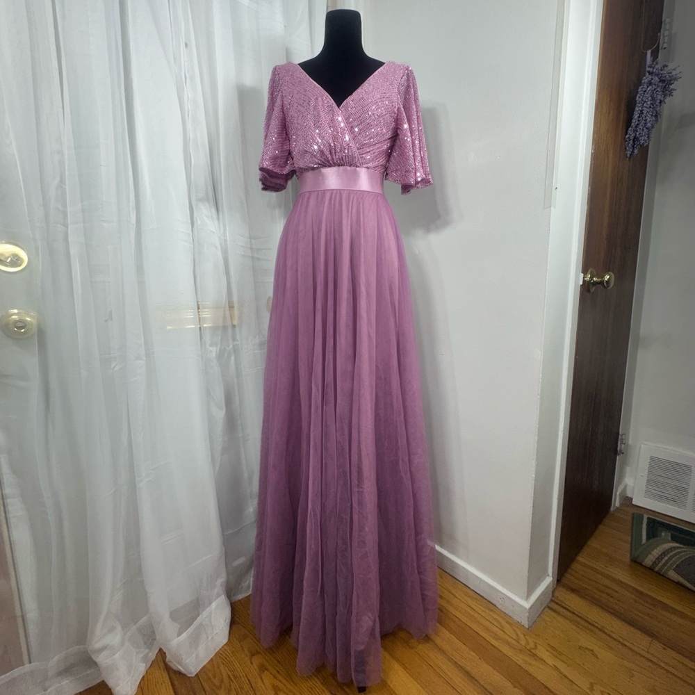 Lavender Sequin Maxi Dress